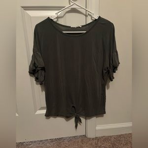 Caution to the Wind top with ruffle sleeve